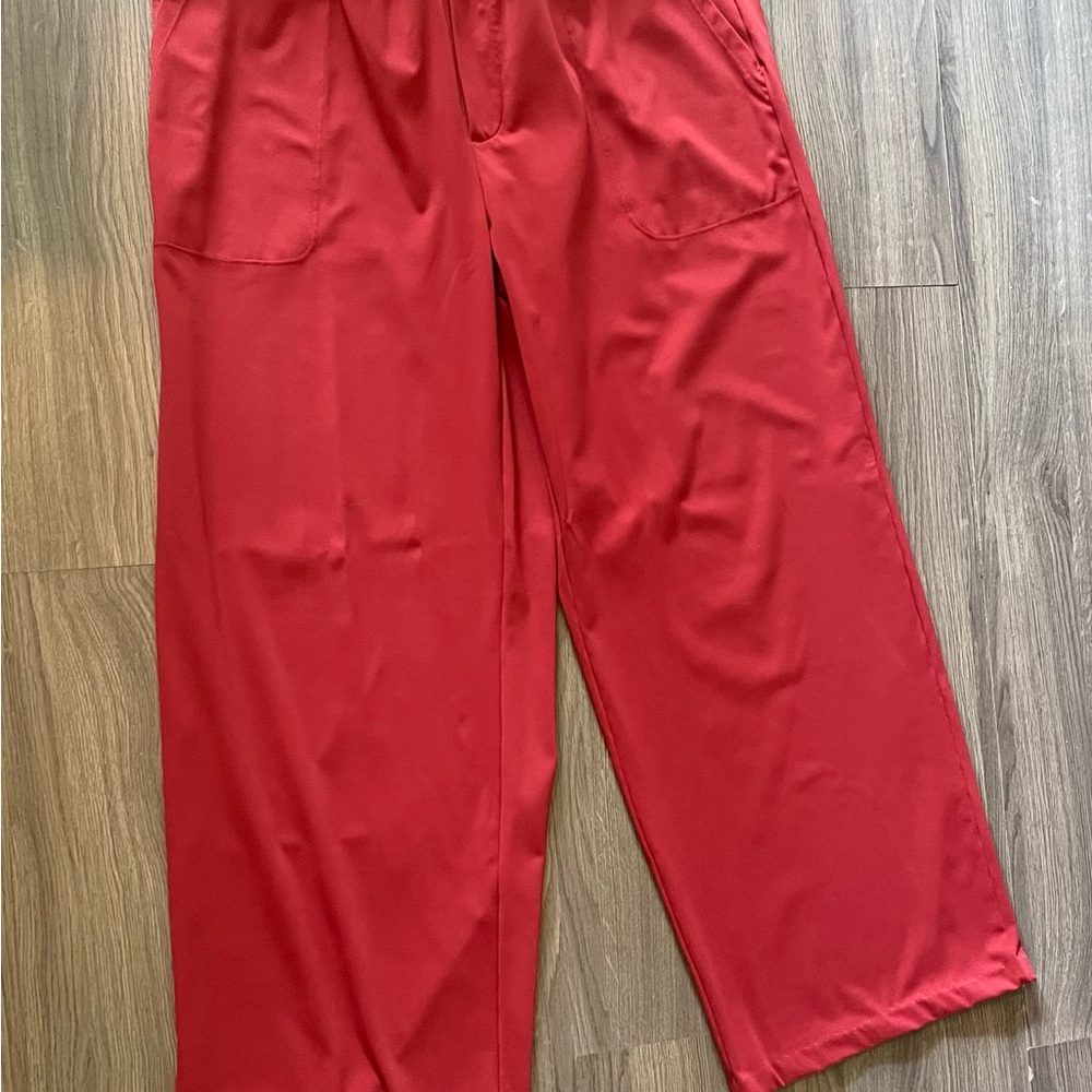 ZYIA scarlet presidio wide leg pants, large